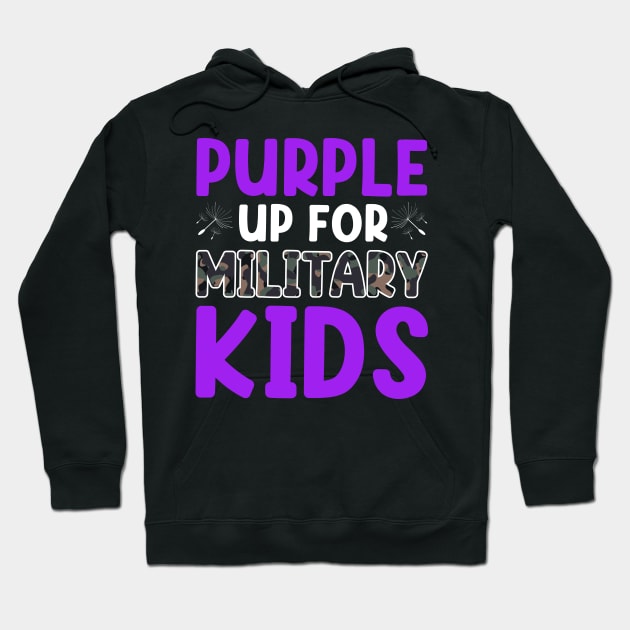 Purple Up For Military Kids Military Child Month USA Hoodie by Rosemat